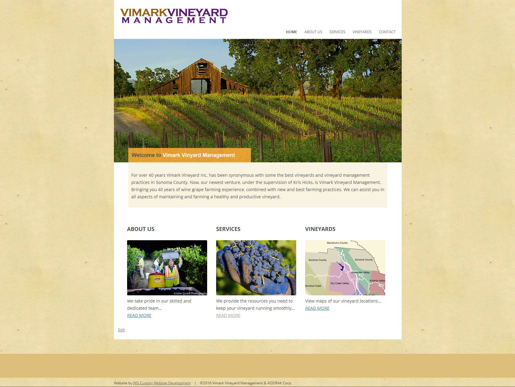 Vimark Vineyard Management - Wordpress