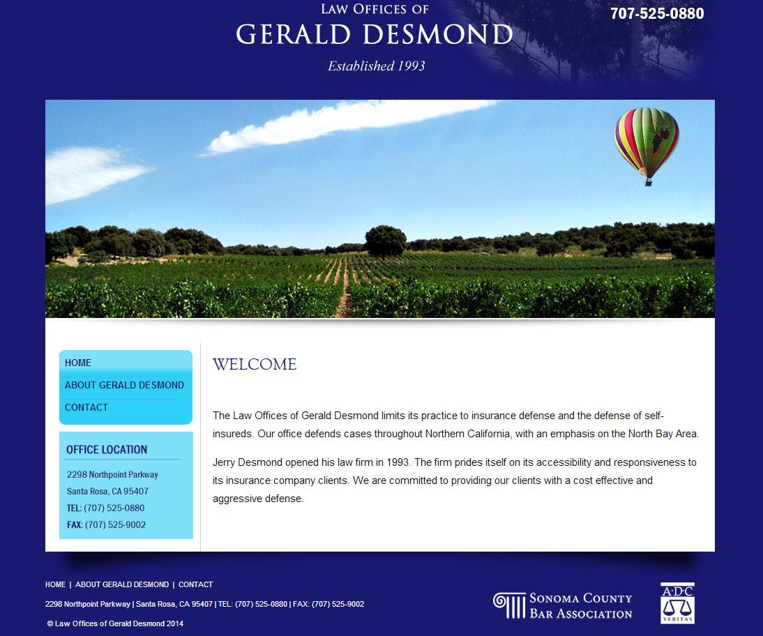 Law Offices of Gerald Desmond - Coded in HTML