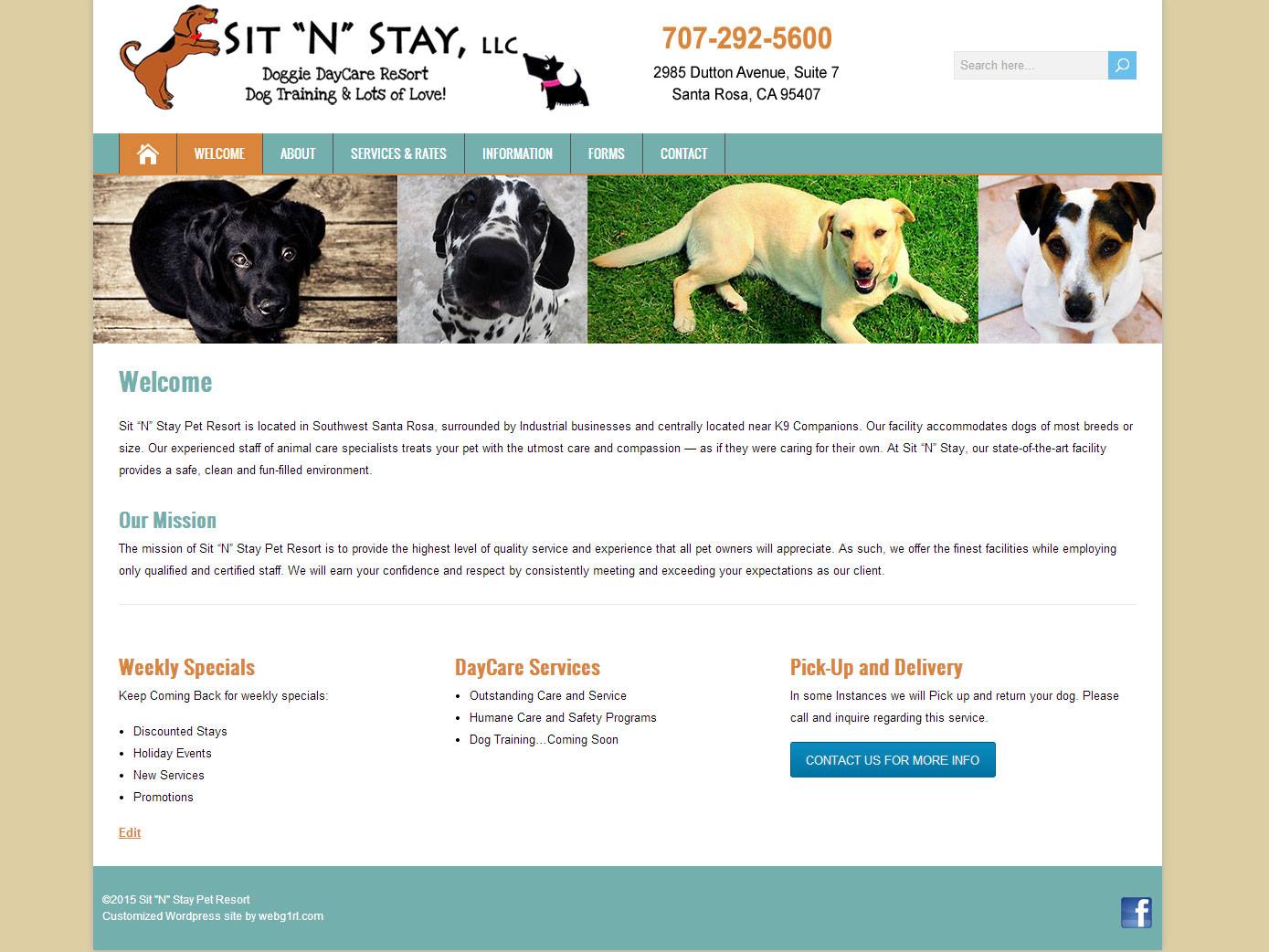 Sit & Stay Pet Resort - Wordpress