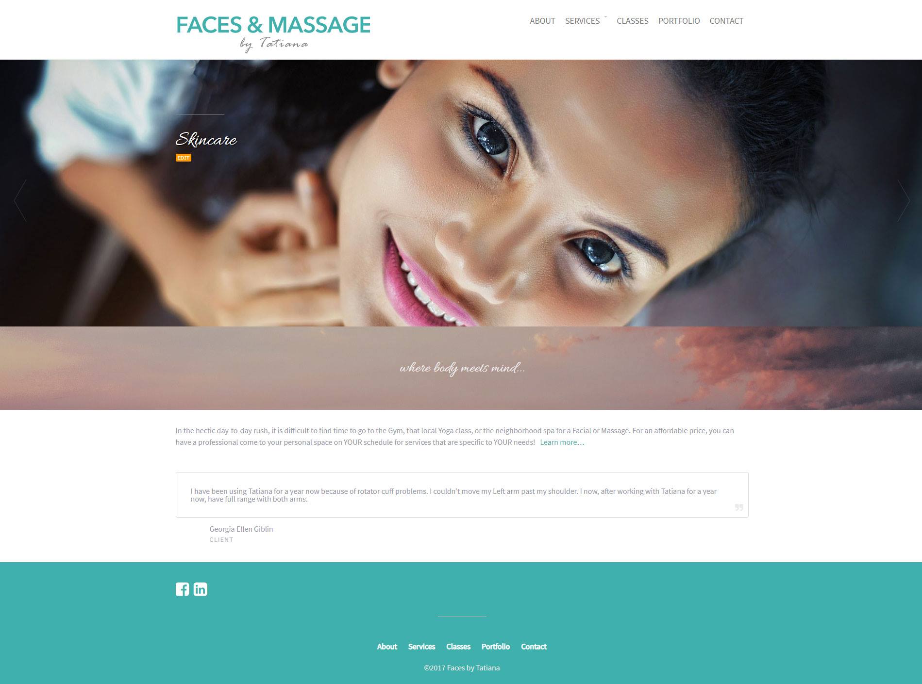 Faces & Massage by Tatiana - Wordpress