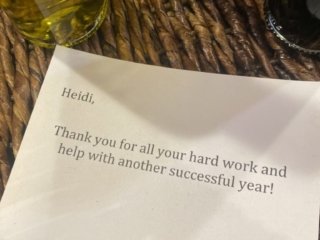 Note from client