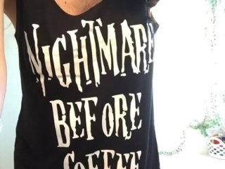 Adorable tank top from a client Nightmare Before Coffee