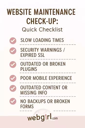 website maintenance checklist