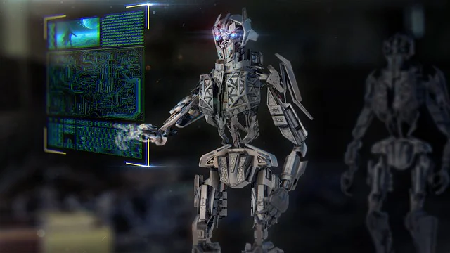 AI Robot and screen