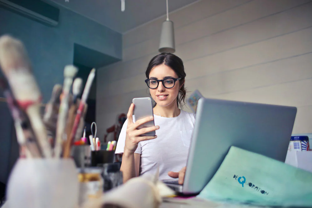 woman on phone