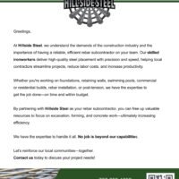 Hillside Steel - Flyer